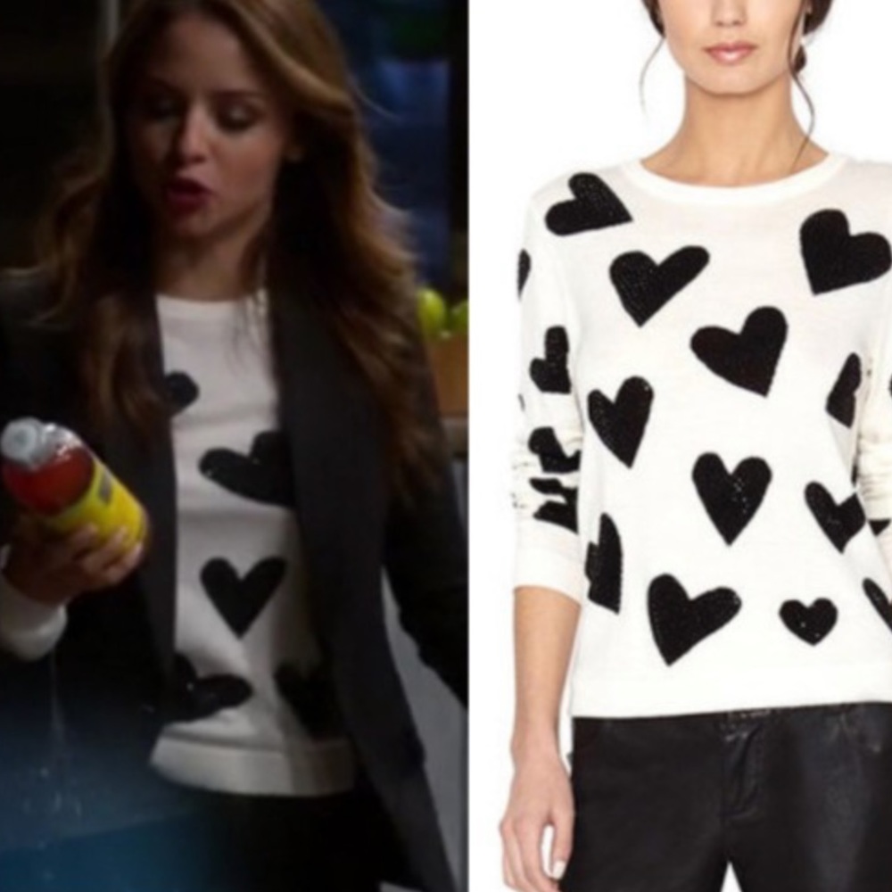 Alice + Olivia | Carey Sequin-Heart Wool Pullover Sweater - Picture 11 of 12